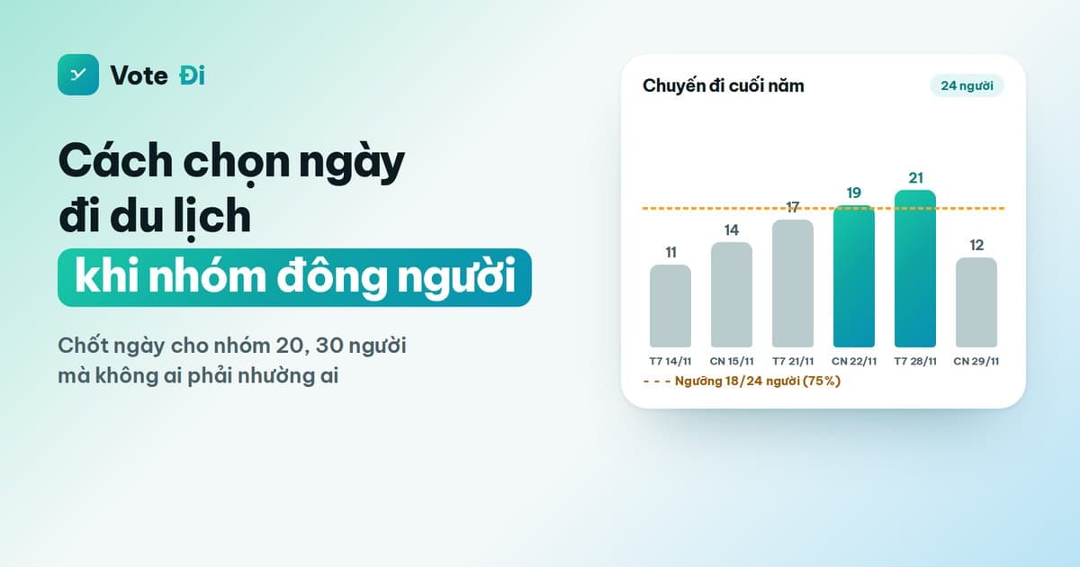Cách chọn ngày đi du lịch khi nhóm đông người
