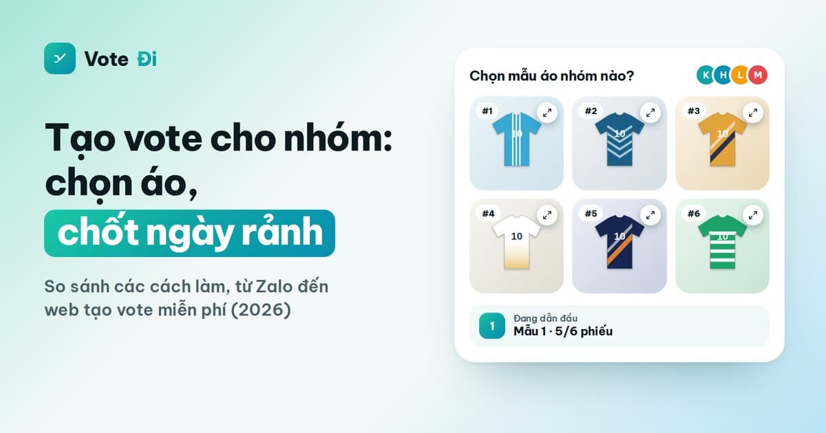 Web tạo vote cho nhóm: chọn áo, chốt ngày rảnh 2026